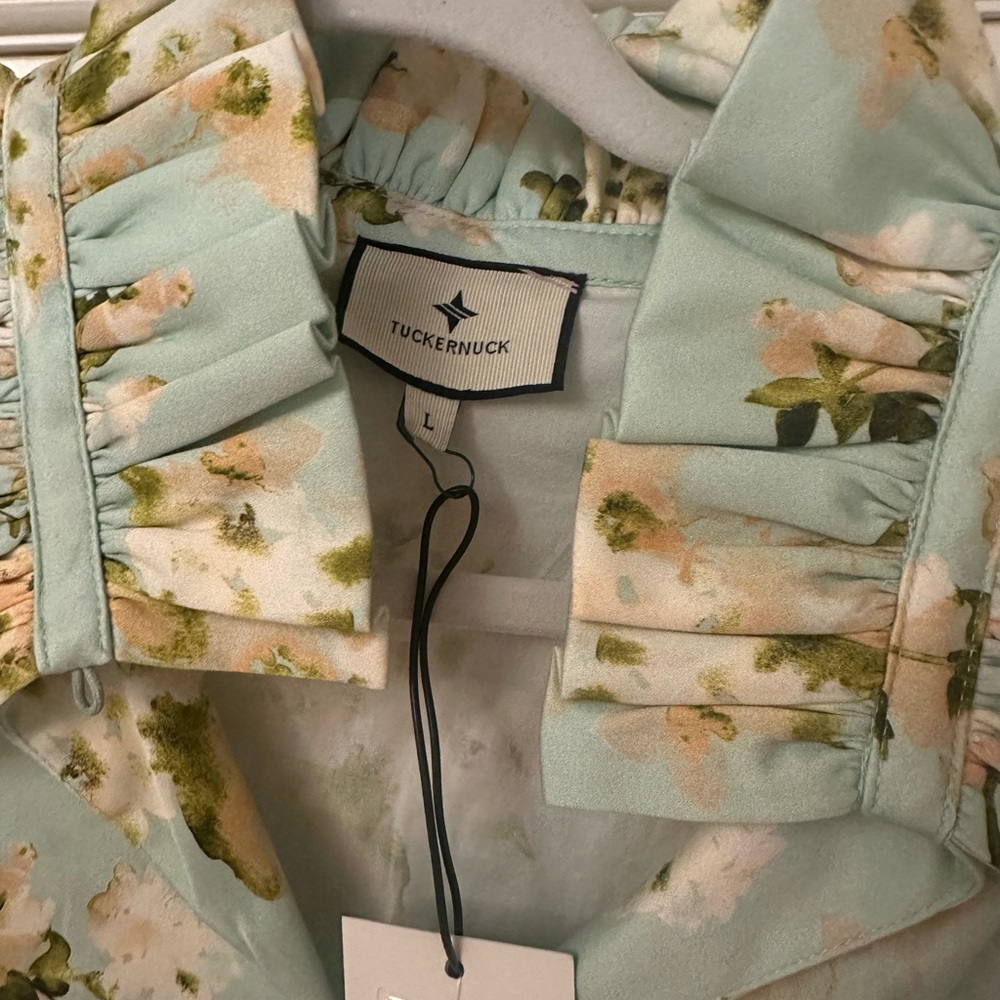 Tuckernuck Mint Green Floral Top